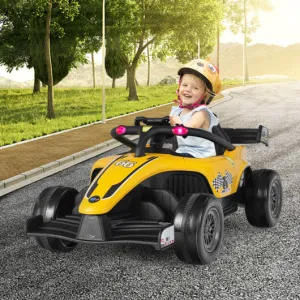 12V Kids Ride on Electric Formula Racing Car with Remote Control-Yellow