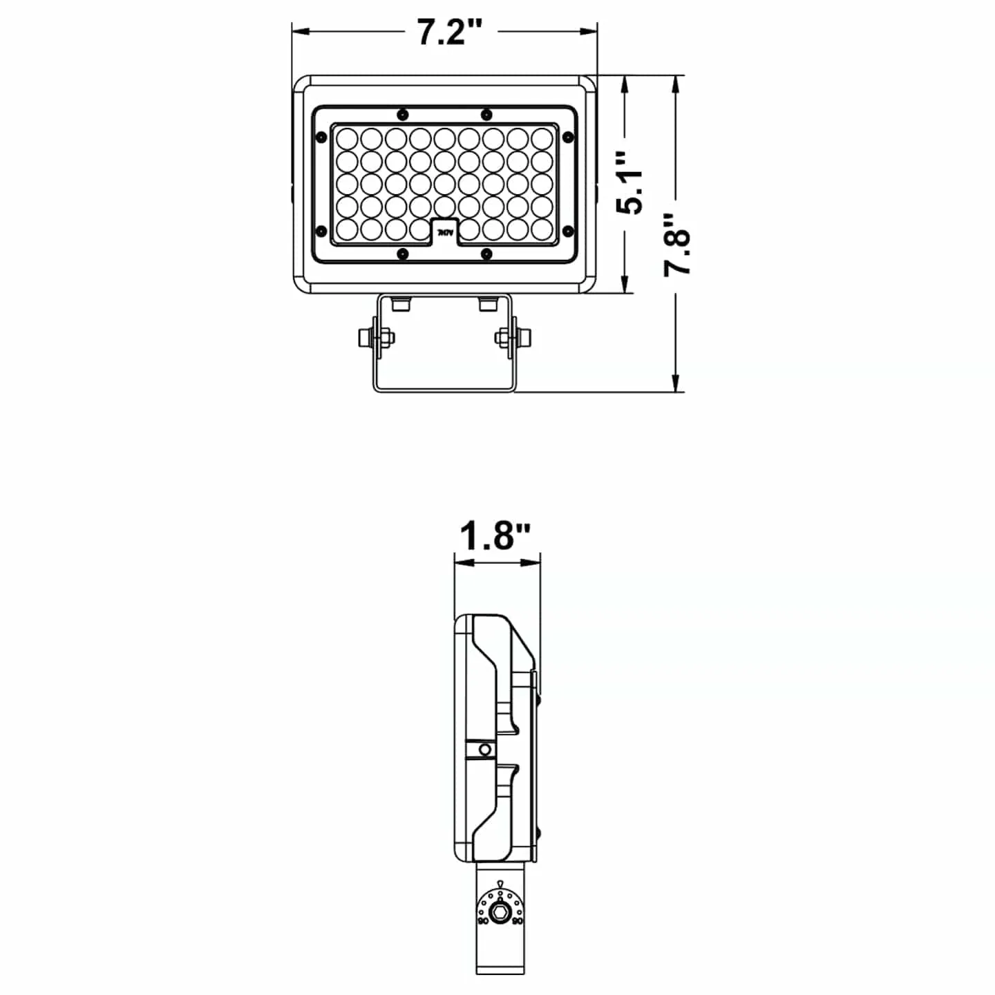 30W/15W Mini LED Area Flood Light - 30K/40K/50K - Trunnion Mount - 120-277VAC - Photocell - Bronze