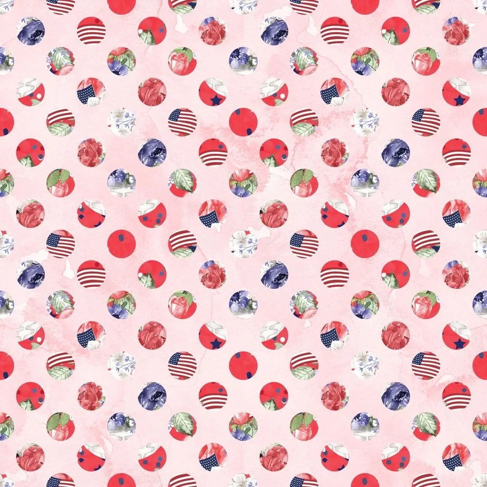 4th of July Dots Fabric - Pink