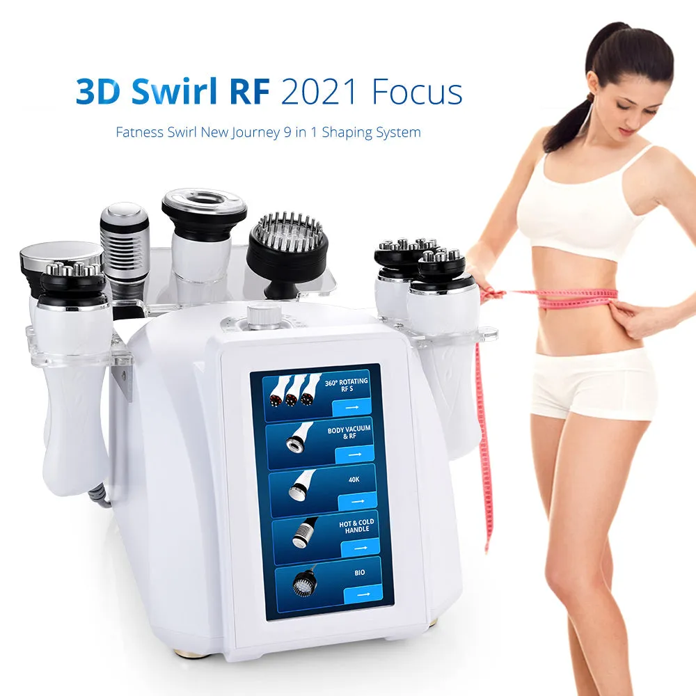 8 in 1 360° Automatic Rotary 3D Radio Frequency Spa Vacuum therapy 40K Photon microcurrent device Body sculpting machine