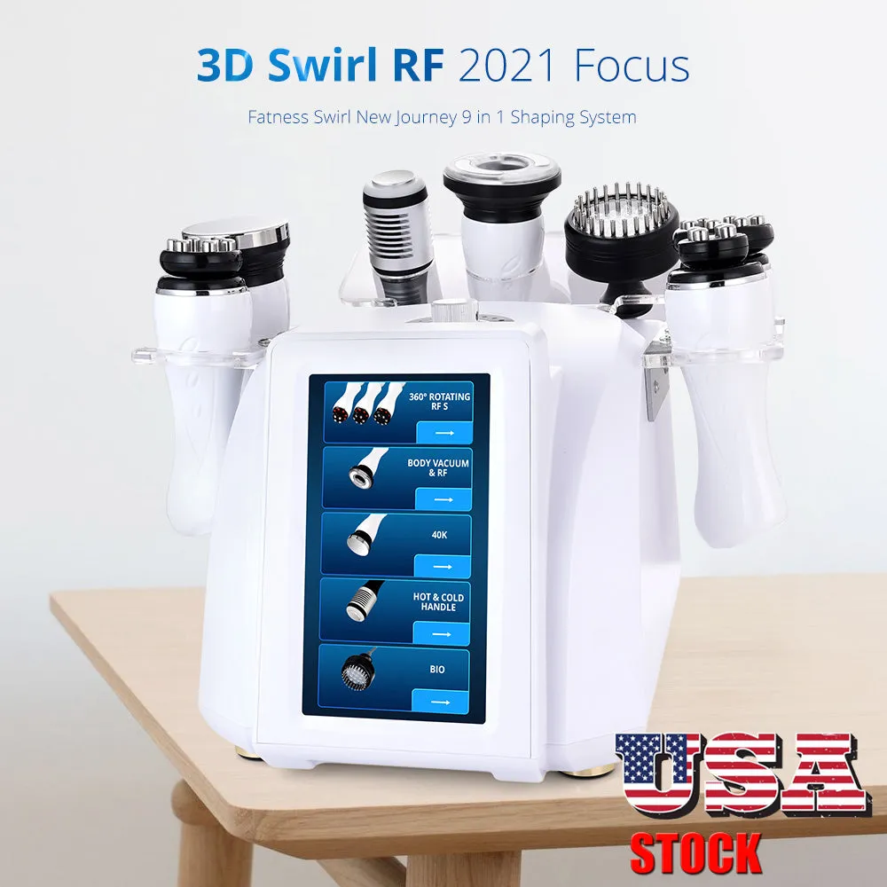 8 in 1 360° Automatic Rotary 3D Radio Frequency Spa Vacuum therapy 40K Photon microcurrent device Body sculpting machine