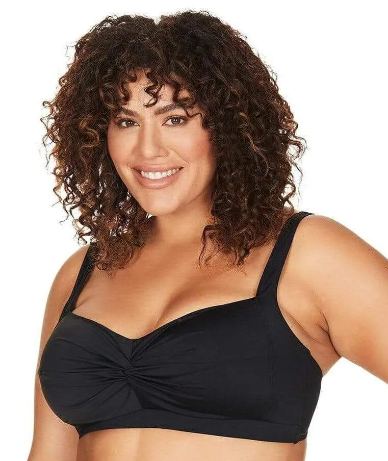 Artesands Hues Botticelli Twist Front C-DD Cup Bikini Top - Black