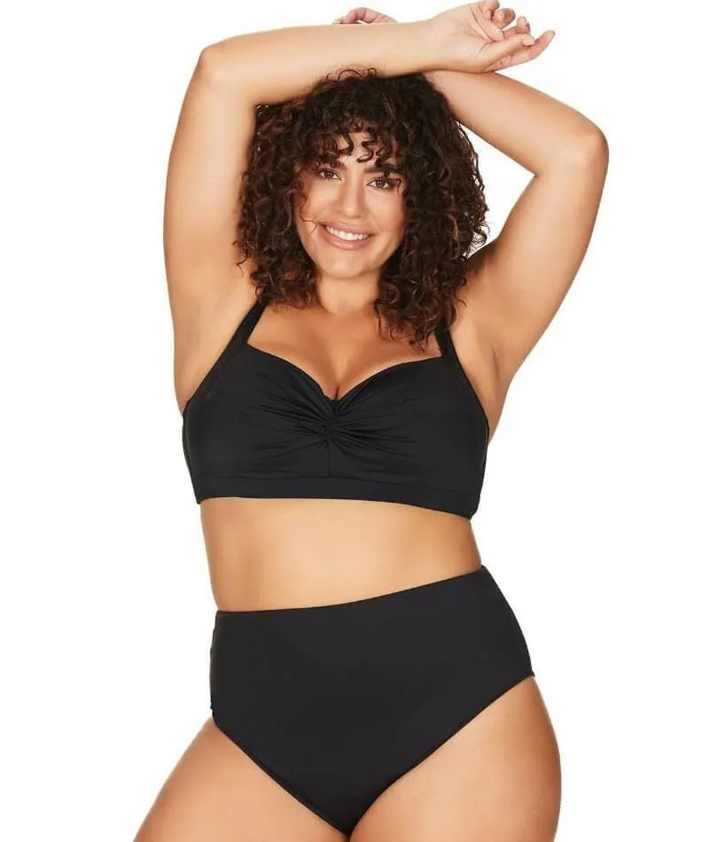 Artesands Hues Botticelli Twist Front C-DD Cup Bikini Top - Black