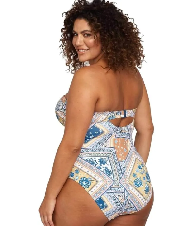 Artesands La Rambla Botticelli Twist Front Bandeau D-DD Cup One Piece Swimsuit - Sapphire