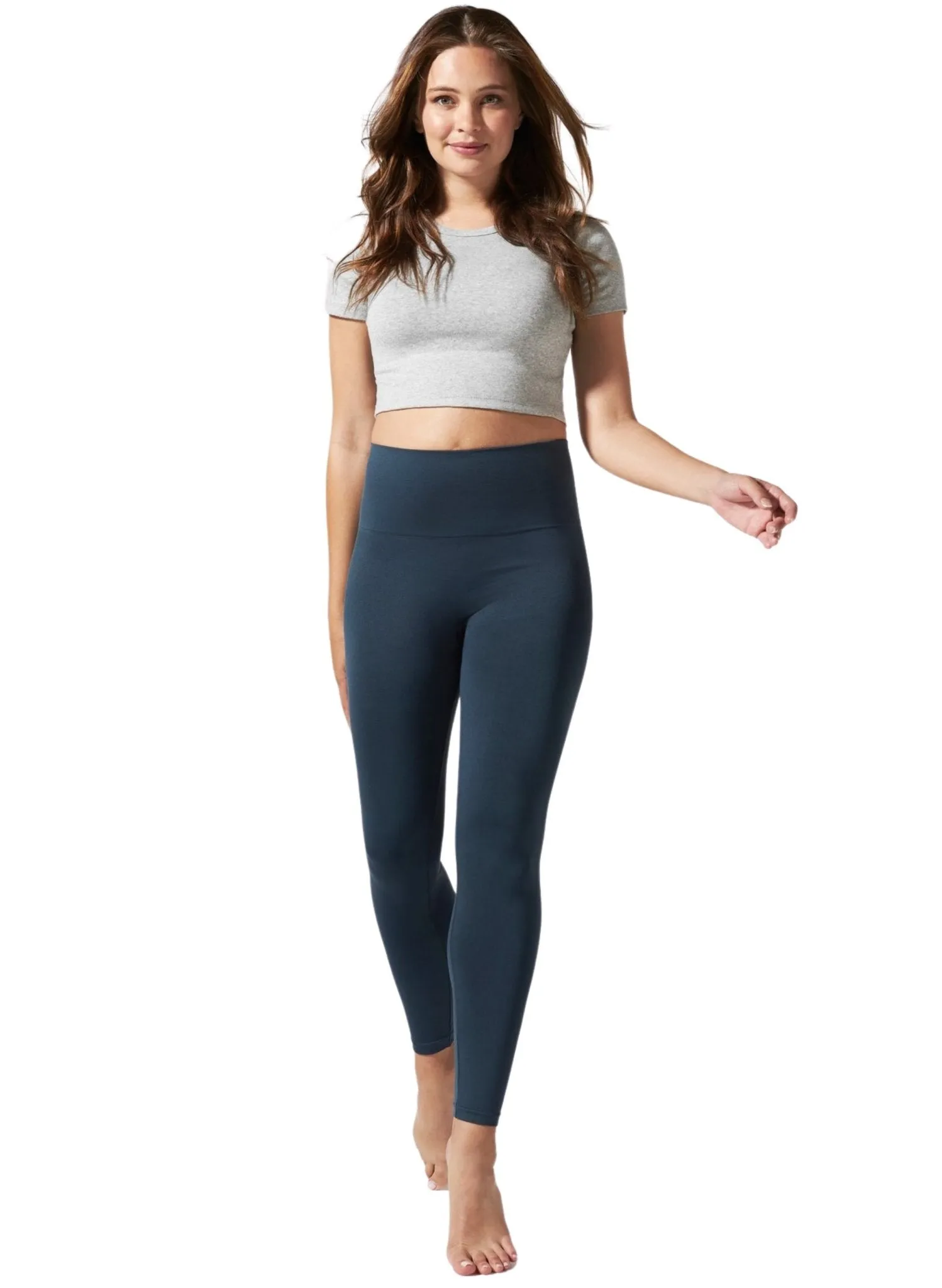 BLANQI Hipster Postpartum Support Leggings - Storm Blue