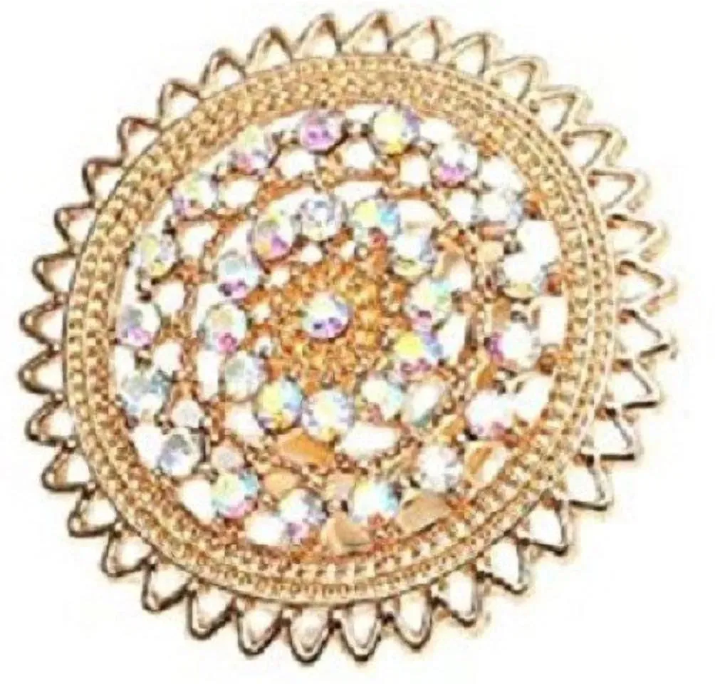 Boho Vintage Big Round Statement Gold Plated Ring - Set Of 1