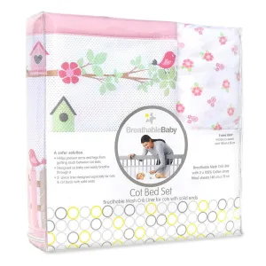 Breathable Baby Cot Bed Set (English Garden)