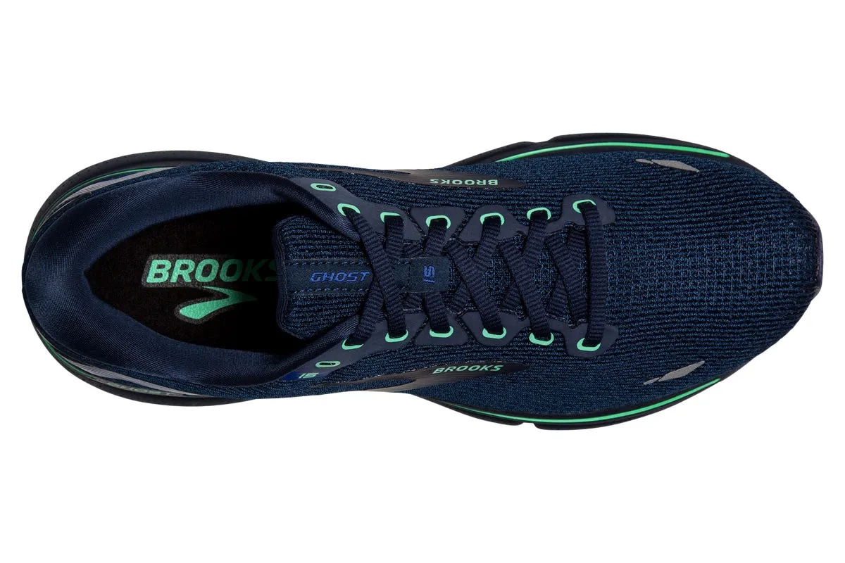 Brooks Ghost 15 D Crown Blue/Black/Green Mens