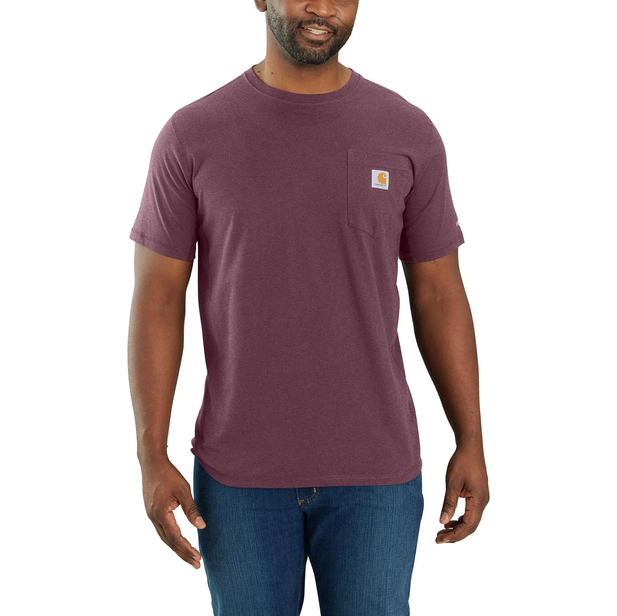 Carhartt Men's Force® Relaxed Fit Midweight Short Sleeve Pocket Tee_Blackberry Heather