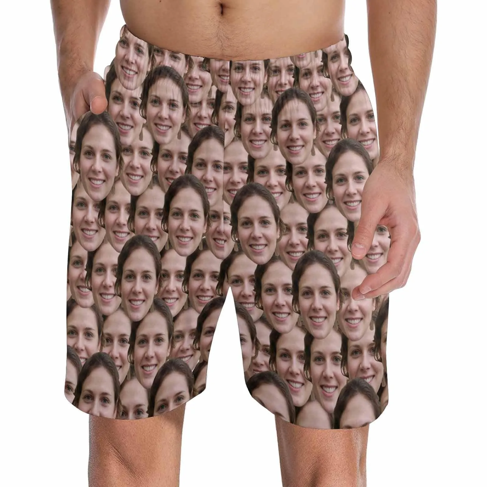 Custom Face Men's Pajama Shorts Personalized Face Sleepwear Shorts