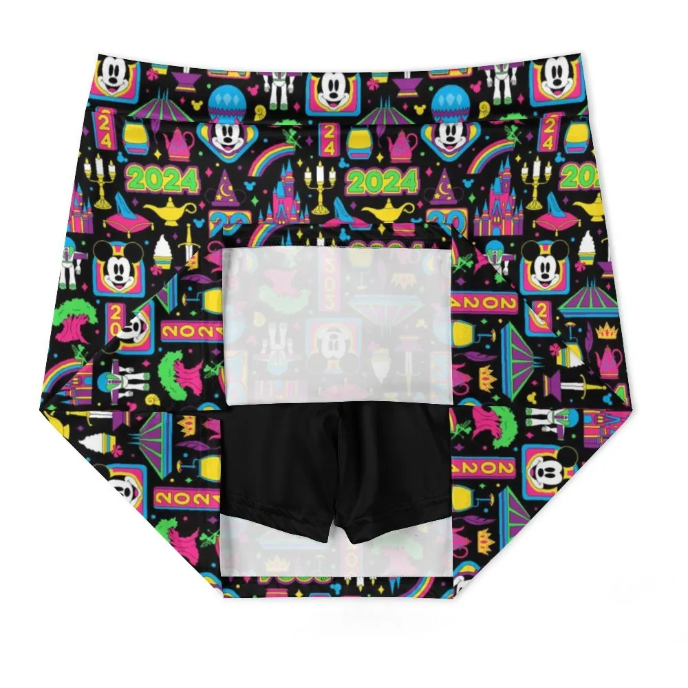 Disney 2024 Dark Athletic A-Line Skirt With Pocket Solid Shorts