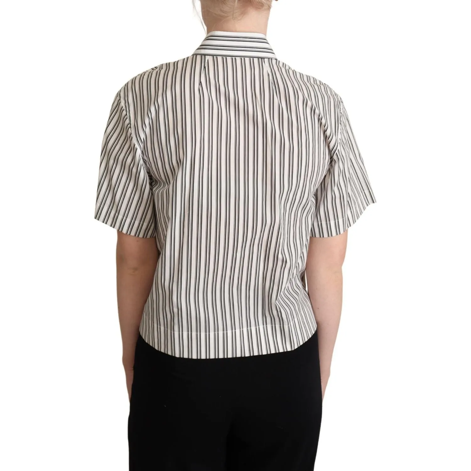 Dolce & Gabbana Elegant Striped Cotton Polo Top