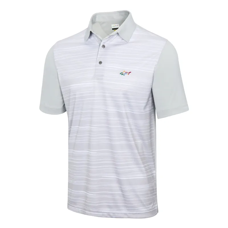 Greg Norman Men's ML75 OMBRE Print Stripes Polo T-Shirt (US Size)