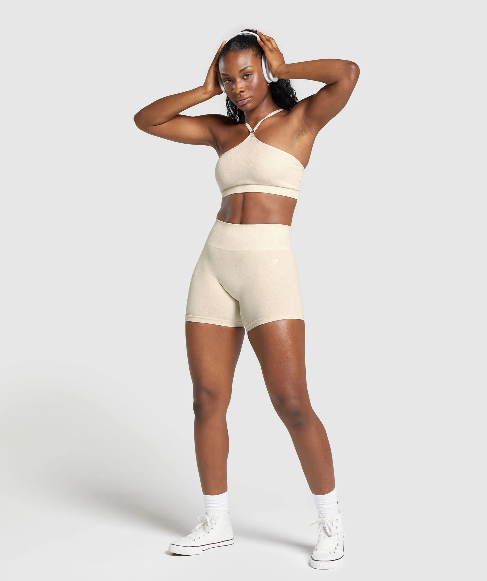 Gymshark Adapt Fleck Seamless Shorts - Coconut White