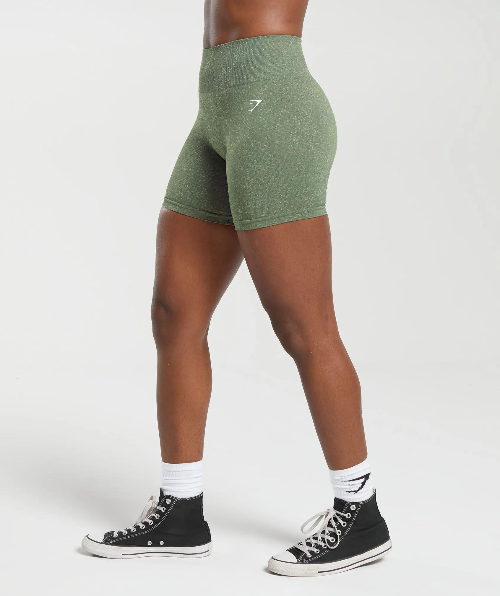 Gymshark Adapt Fleck Seamless Shorts - Dusk Green/Light Sage Green