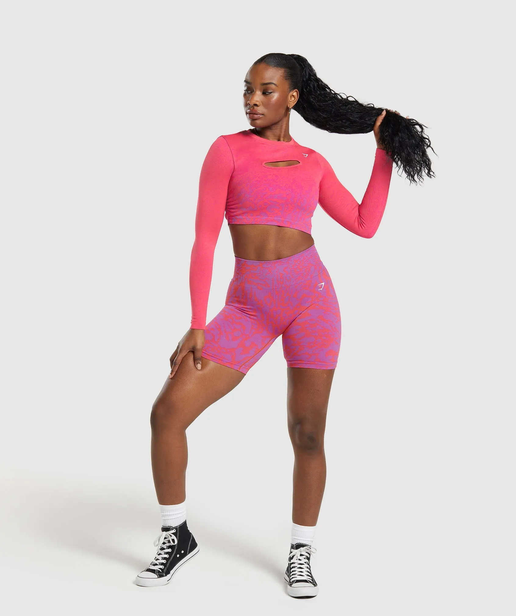 Gymshark Adapt Safari Tight Shorts - Shelly Pink/Fly Coral