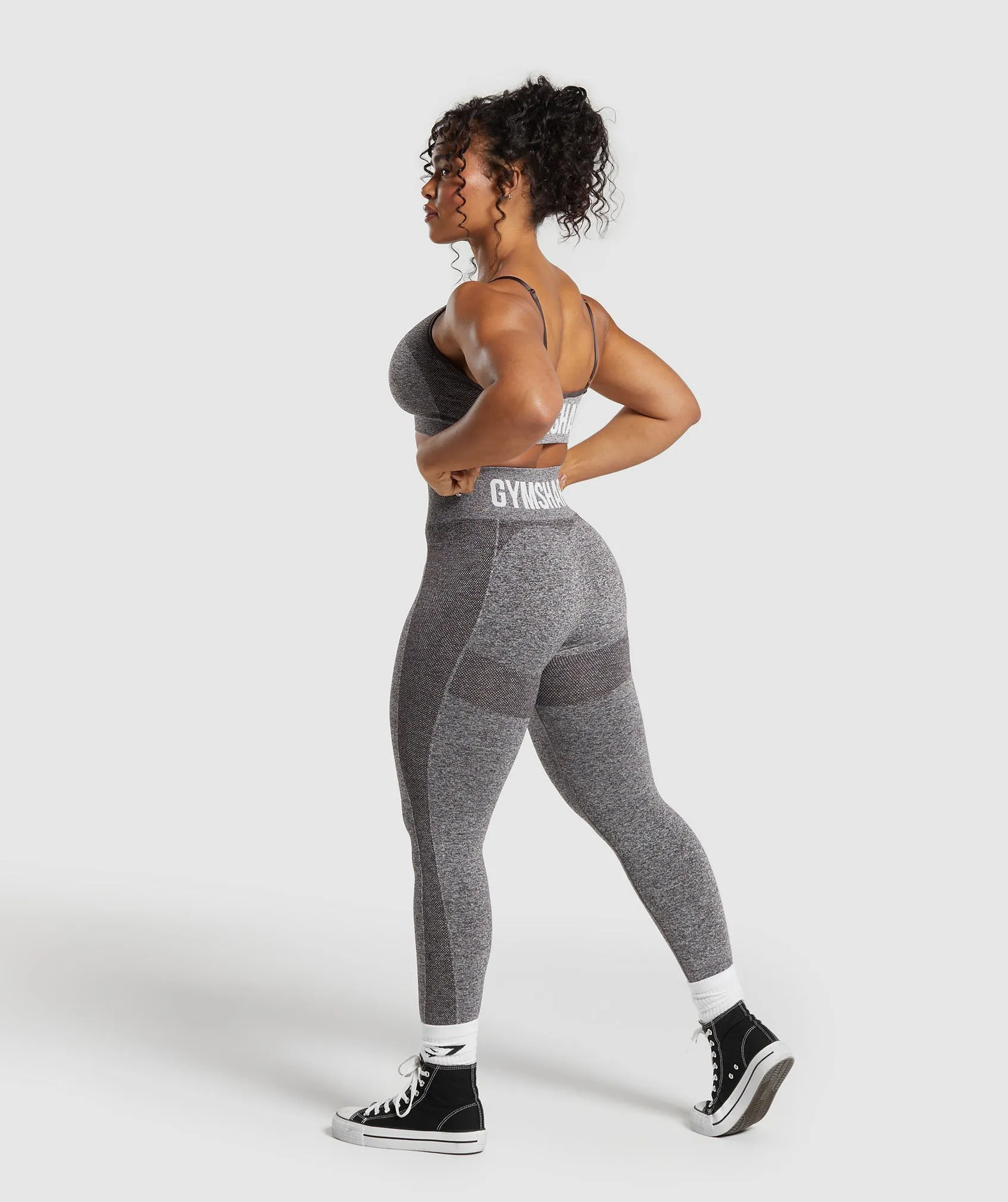 Gymshark Flex High Waisted Leggings - Greyed Purple/White