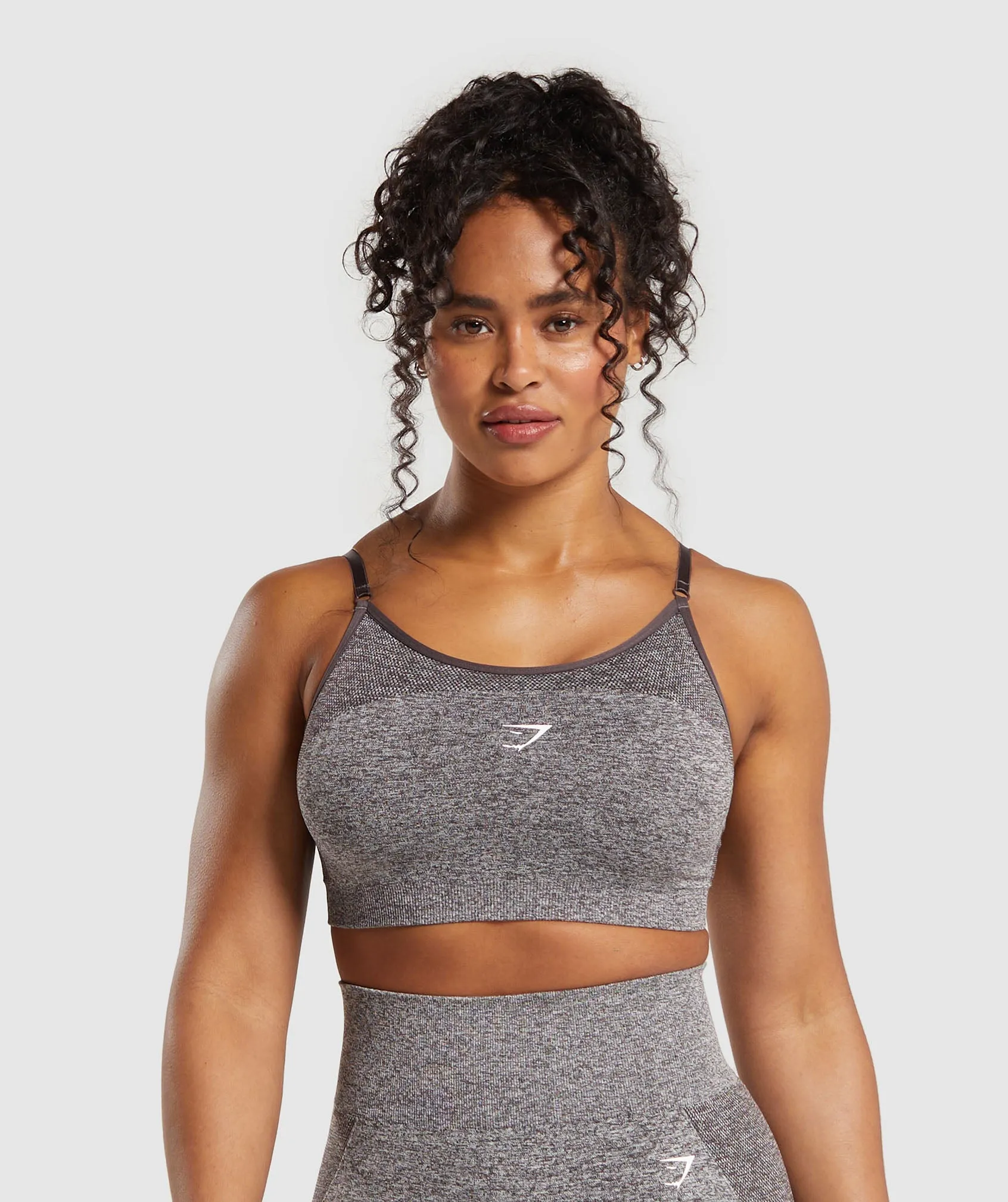 Gymshark Flex Strappy Sports Bra - Greyed Purple/White