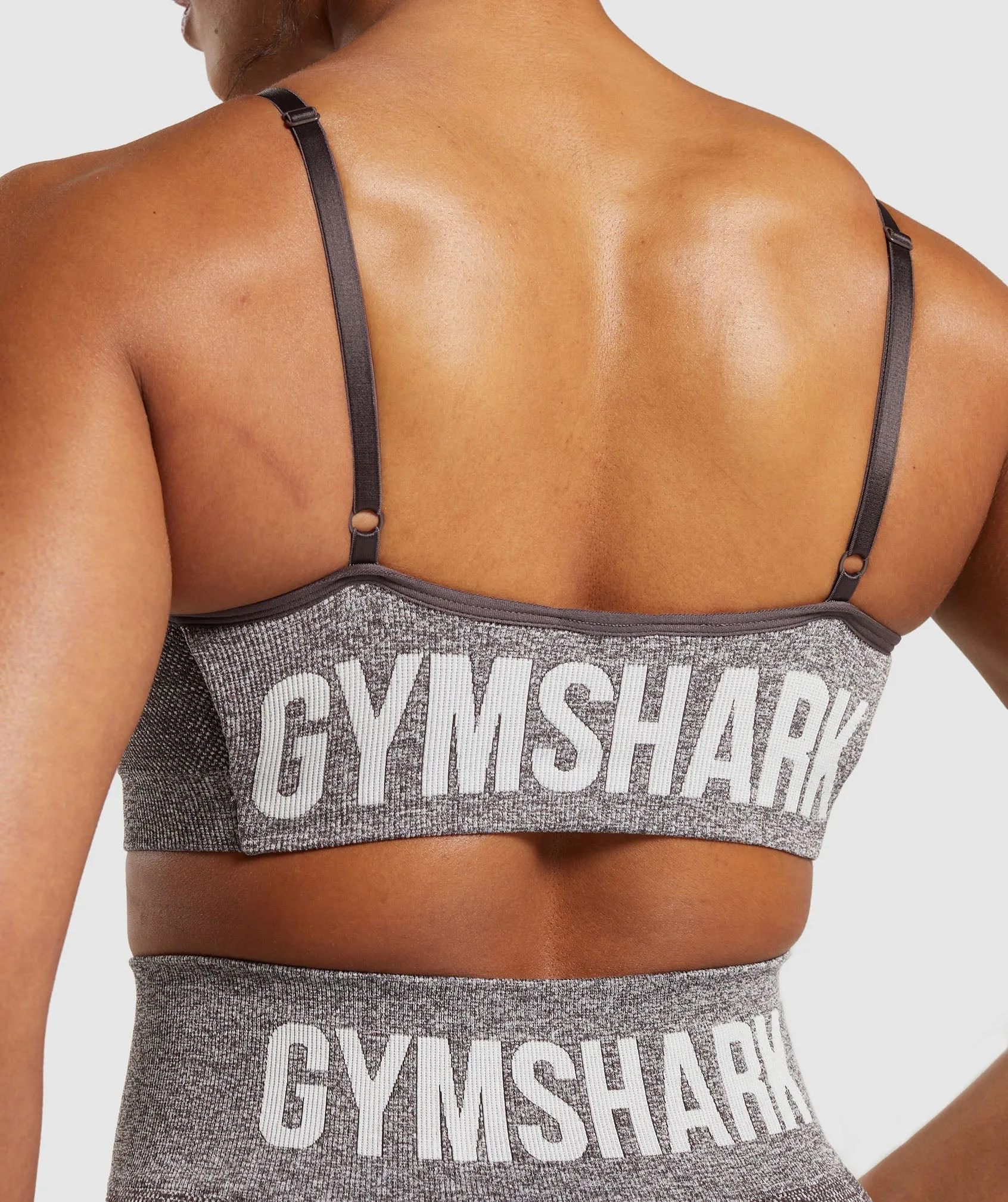 Gymshark Flex Strappy Sports Bra - Greyed Purple/White