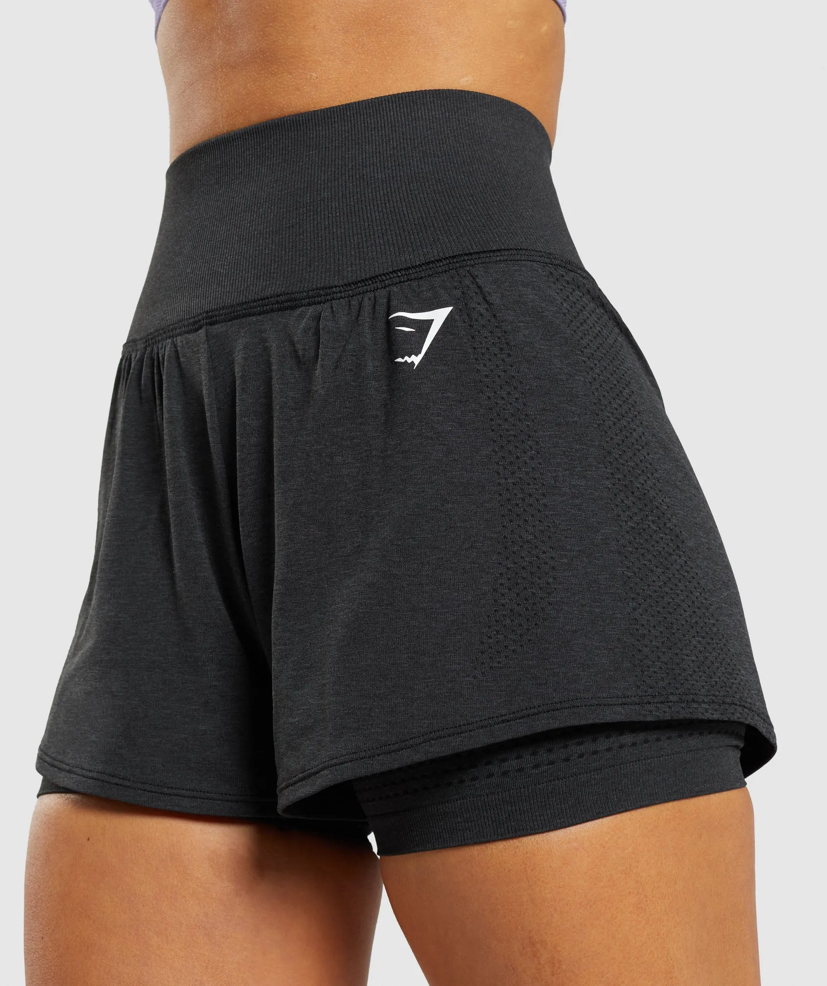 Gymshark Vital Seamless 2.0 2-in-1 Shorts - Black Marl