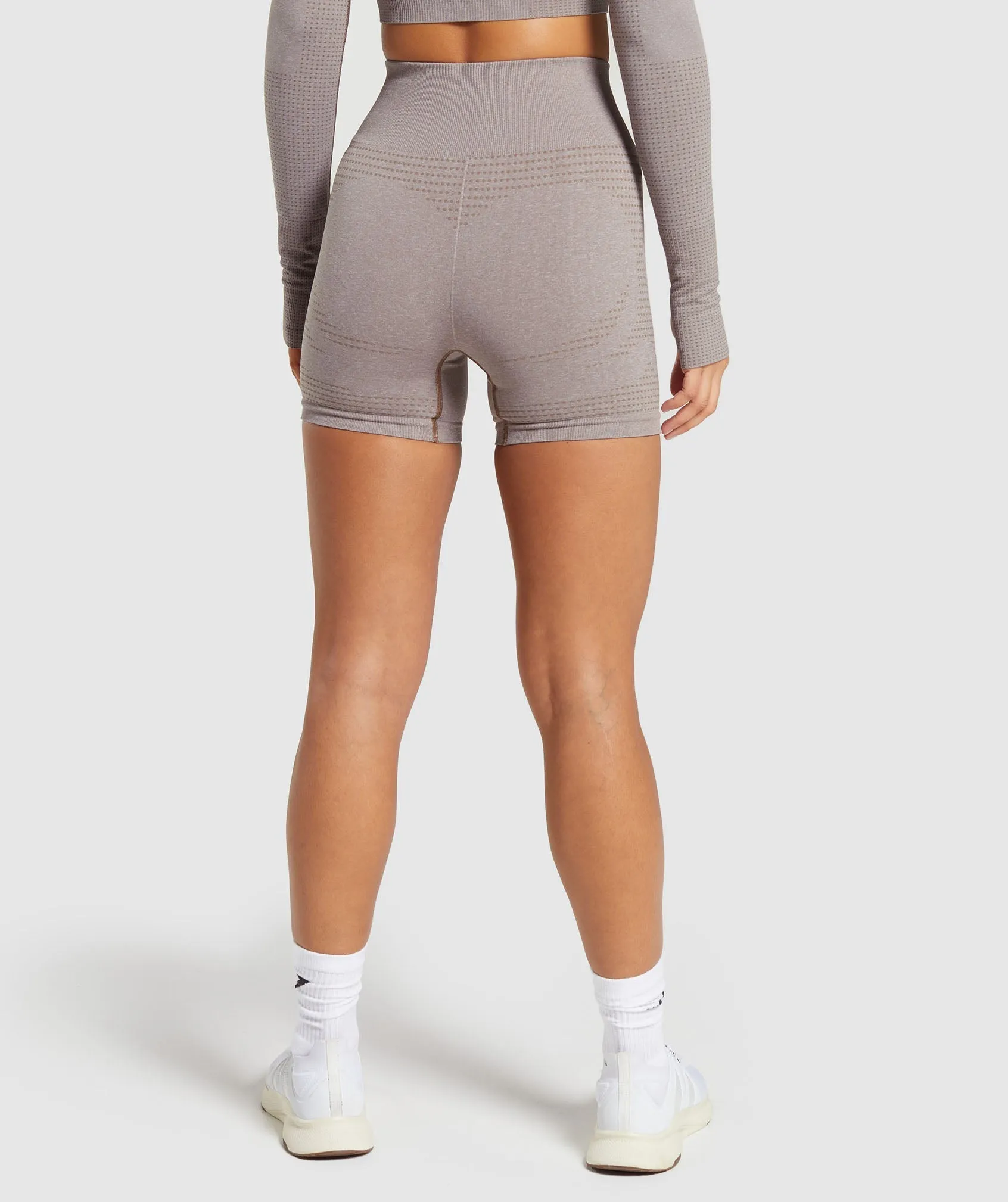 Gymshark Vital Seamless 2.0 Shorts - Warm Taupe Marl