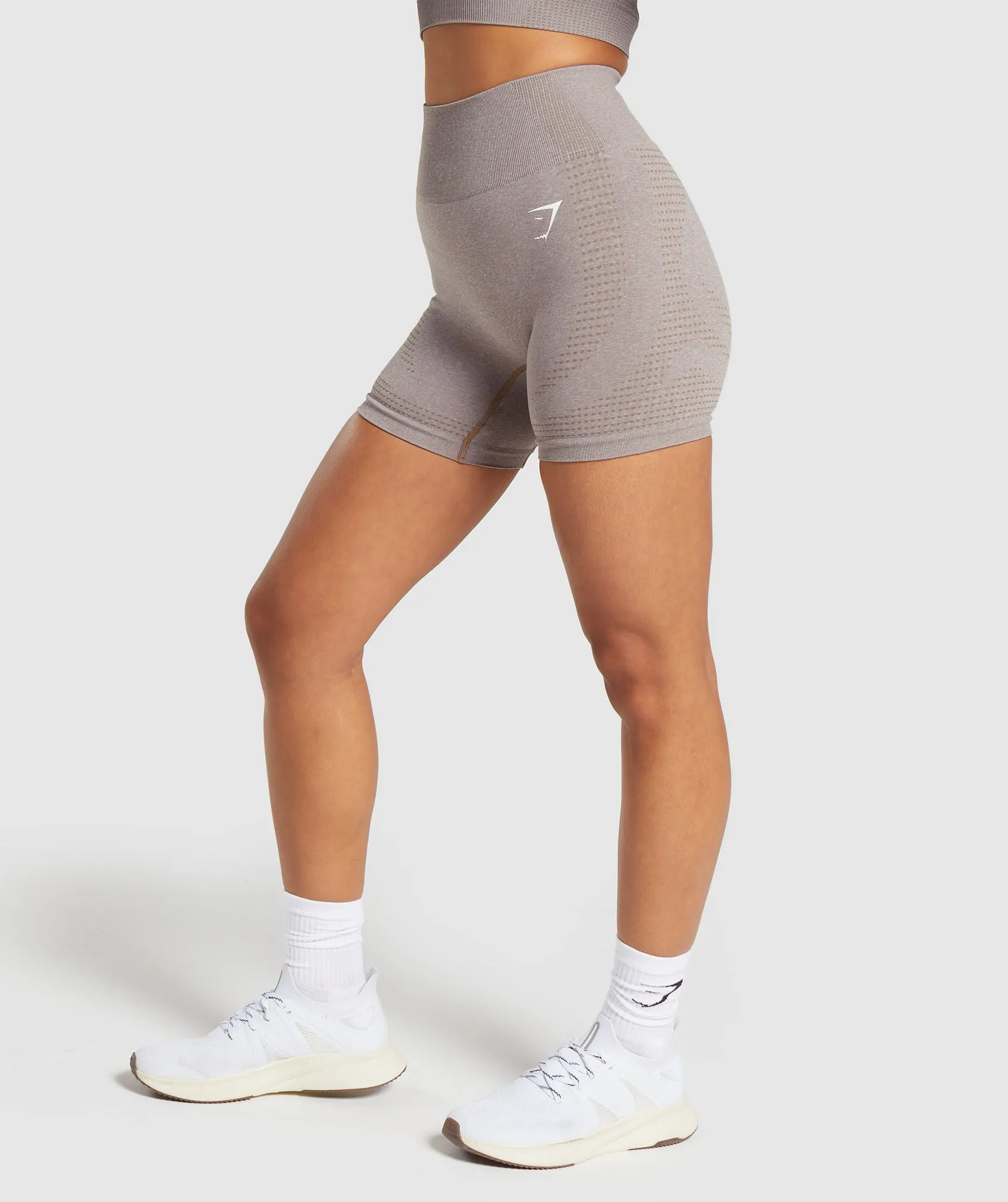 Gymshark Vital Seamless 2.0 Shorts - Warm Taupe Marl