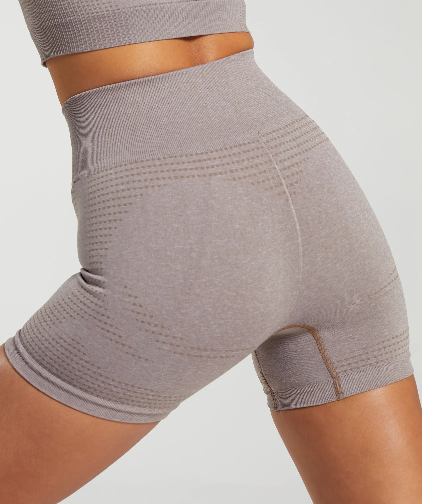 Gymshark Vital Seamless 2.0 Shorts - Warm Taupe Marl