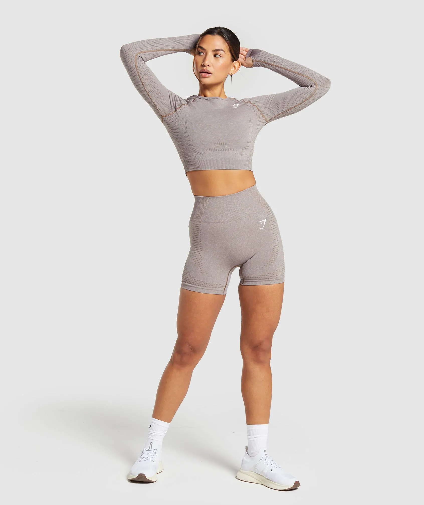 Gymshark Vital Seamless 2.0 Shorts - Warm Taupe Marl