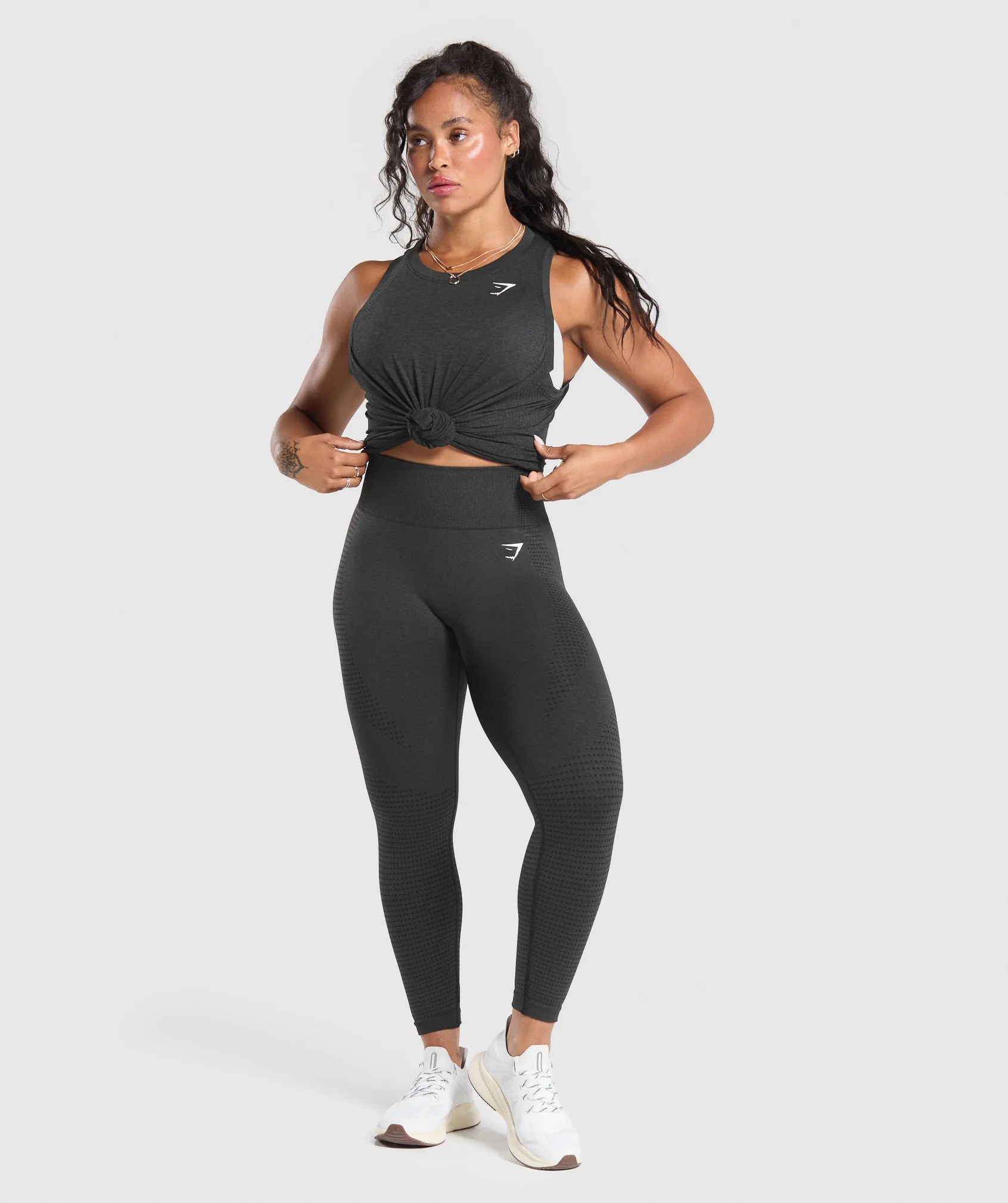 Gymshark Vital Seamless Short Leggings - Black Marl