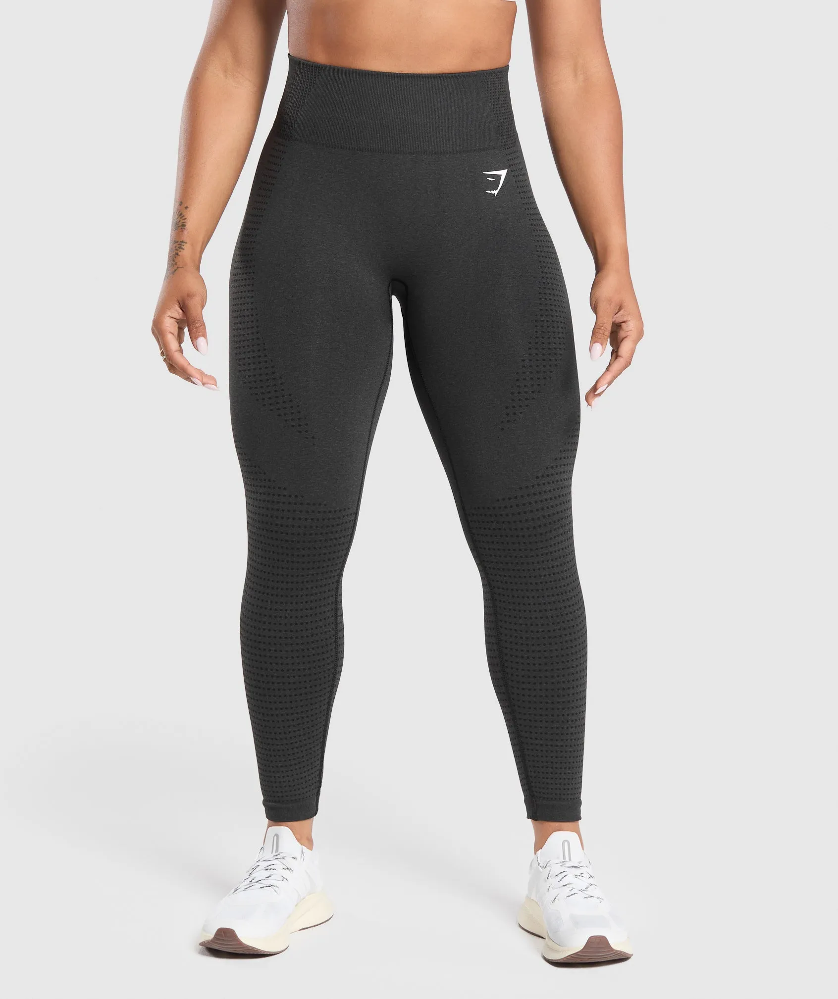 Gymshark Vital Seamless Short Leggings - Black Marl