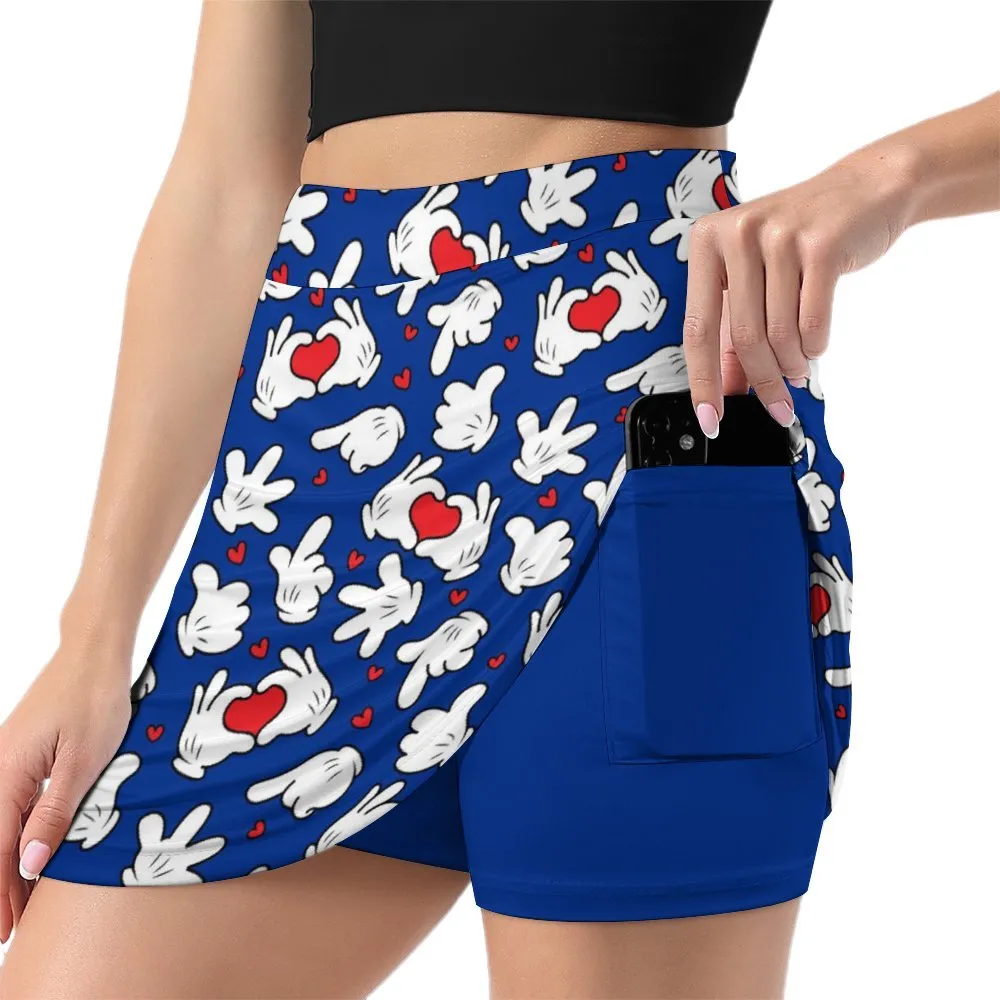 Happy Hands Athletic A-Line Skirt With Pocket Solid Shorts