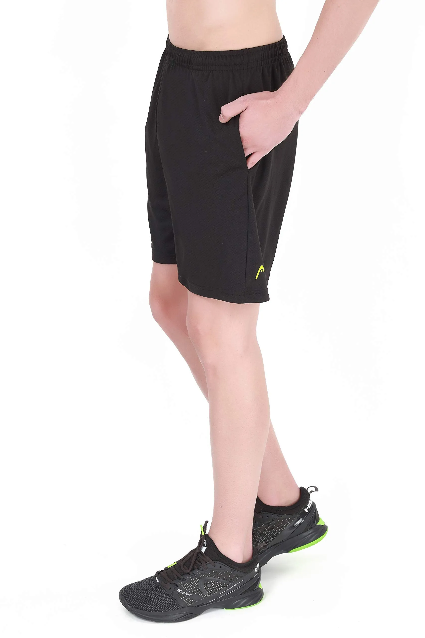 HBS-1092 Polyester Badminton Shorts for Mens | Size - X-Large | Colour - Black