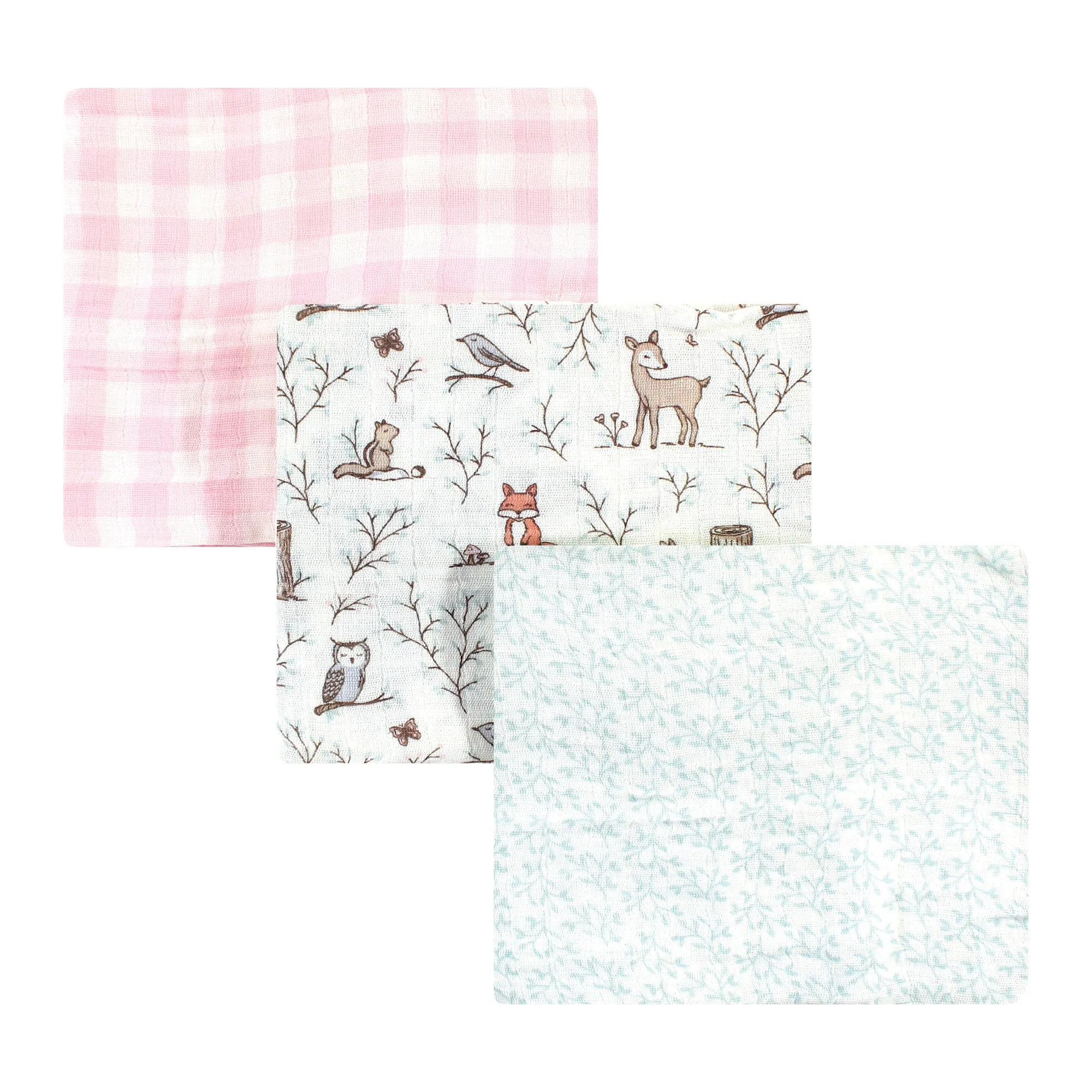 Hudson Baby Cotton Muslin Swaddle Blankets, Enchanted Forest