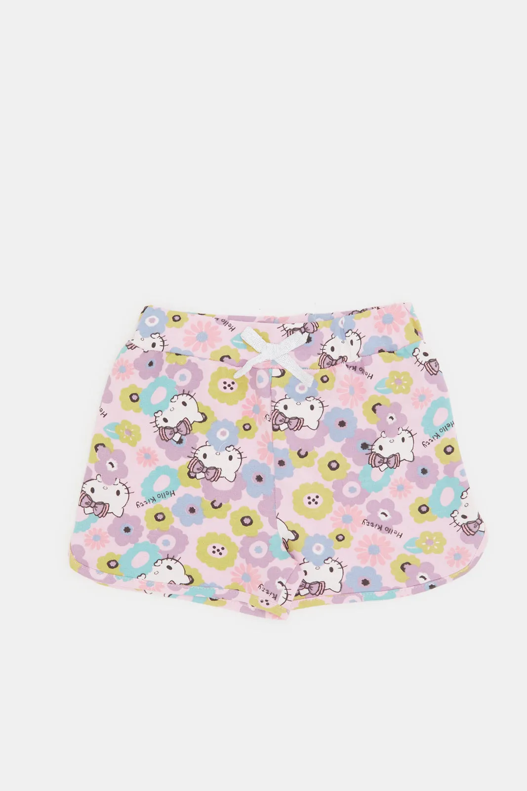 Infant Girls Pink Hello Kitty Print Shorts