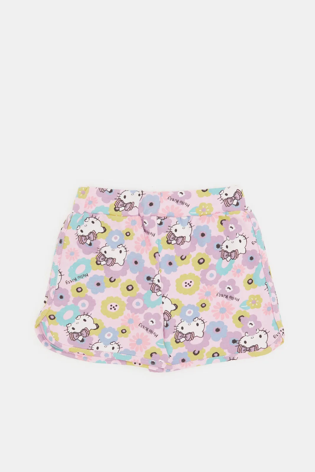 Infant Girls Pink Hello Kitty Print Shorts