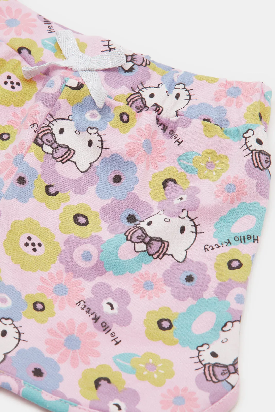 Infant Girls Pink Hello Kitty Print Shorts