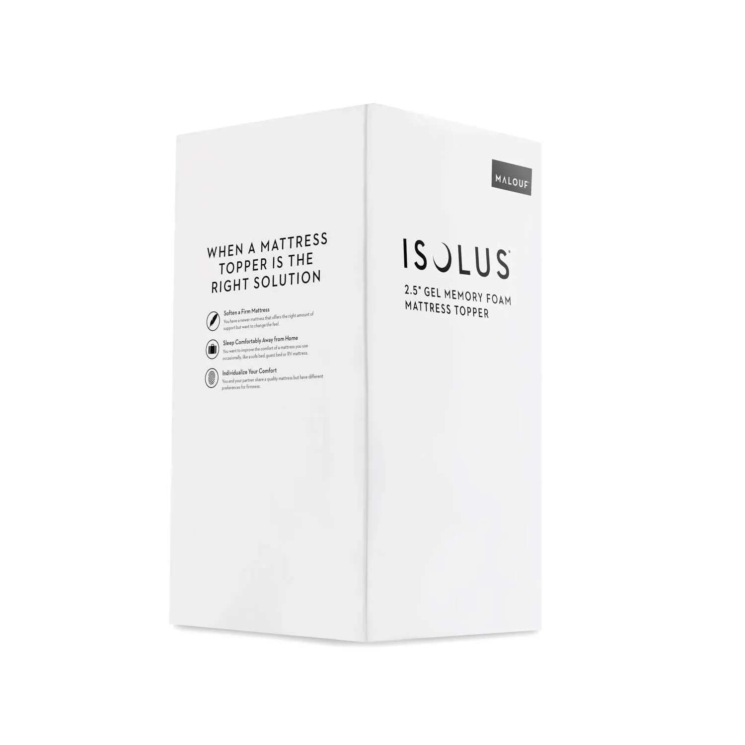 Isolus 2.5" Gel Memory Foam Mattress Topper