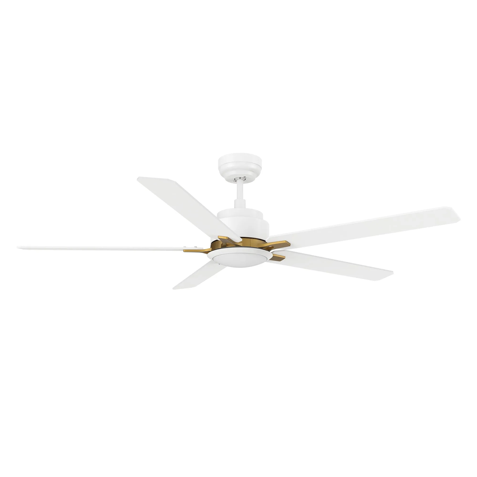 KANNAN 60 inch 5-Blade Ceiling Fan with LED Light & Remote Control - White/White