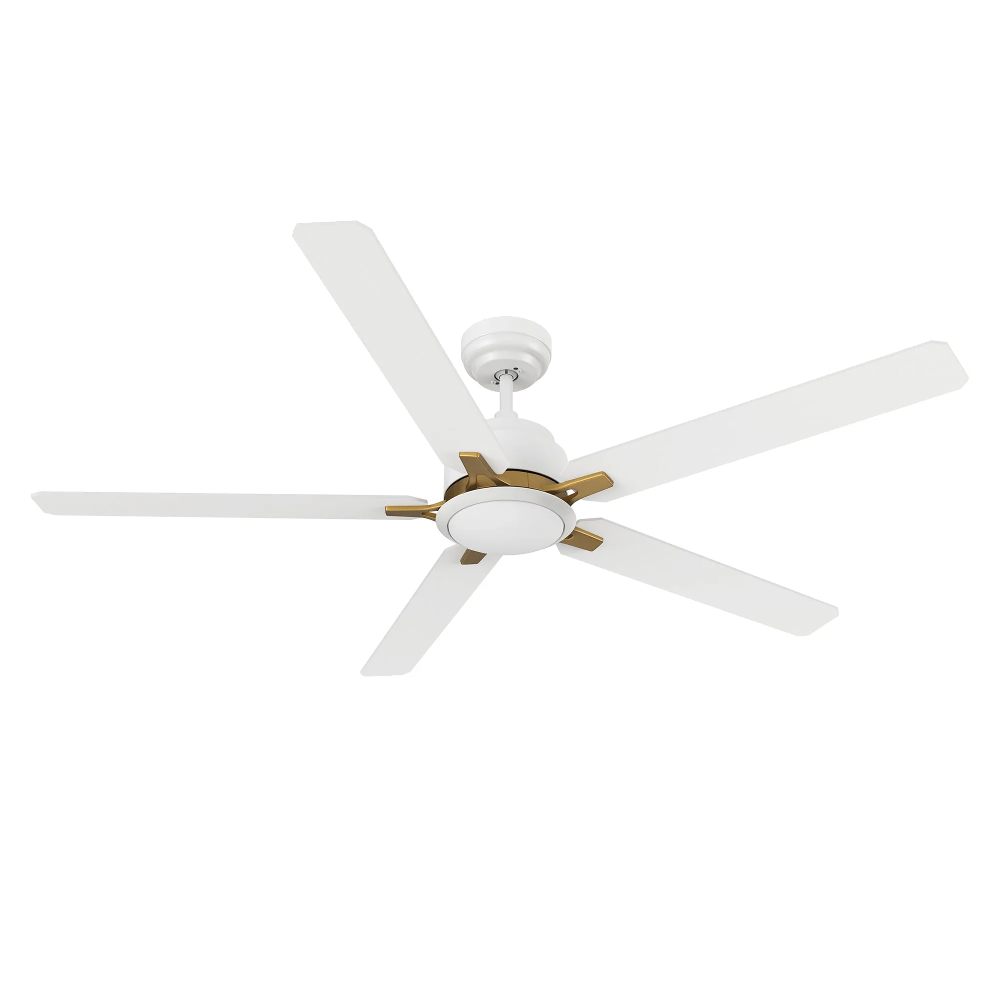 KANNAN 60 inch 5-Blade Ceiling Fan with LED Light & Remote Control - White/White