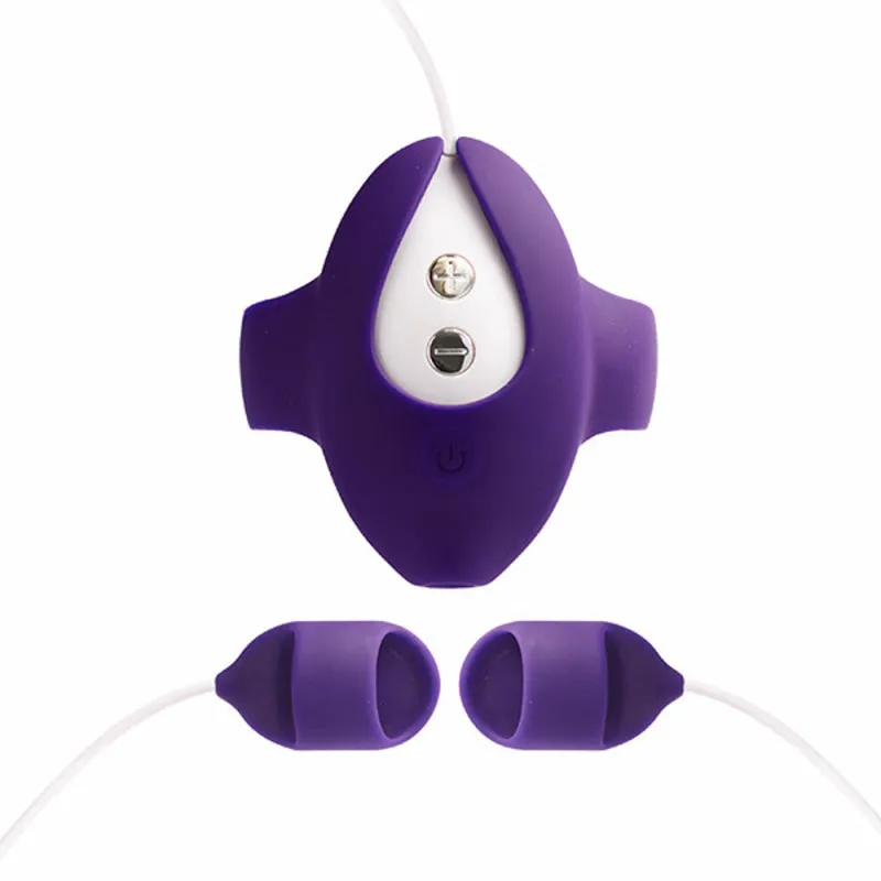 Kimi Rechargeable Dual Finger Vibe With Remote Control - Deep Purple