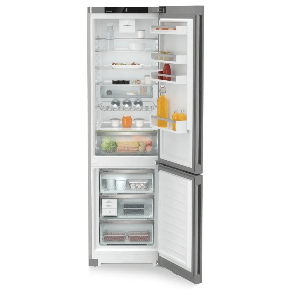 Liebherr CNsfd 5723 No Frost Fridge Freezer, 70/30, Silver, D Rated