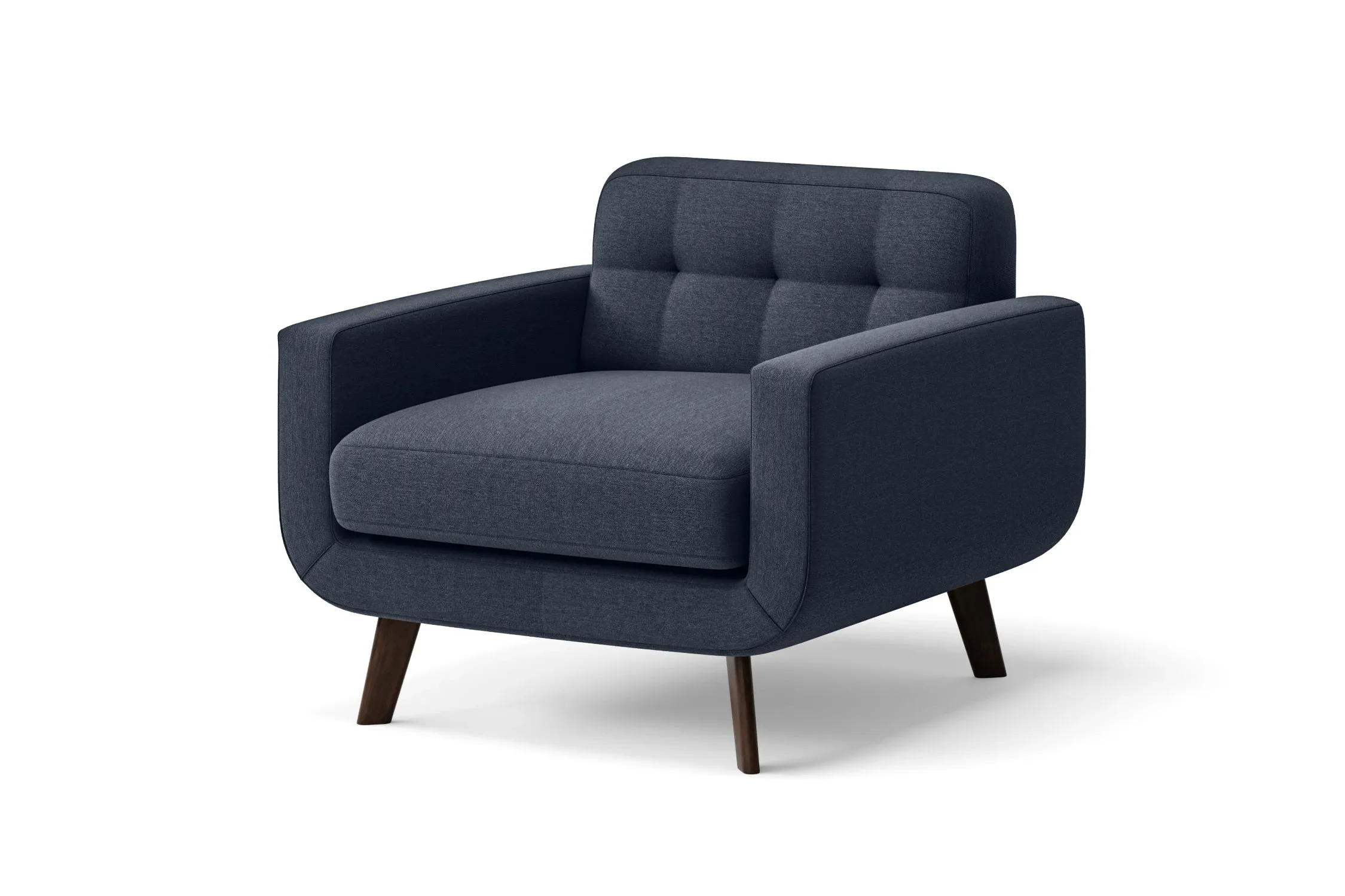 Marsela Armchair Dark Blue Linen Fabric