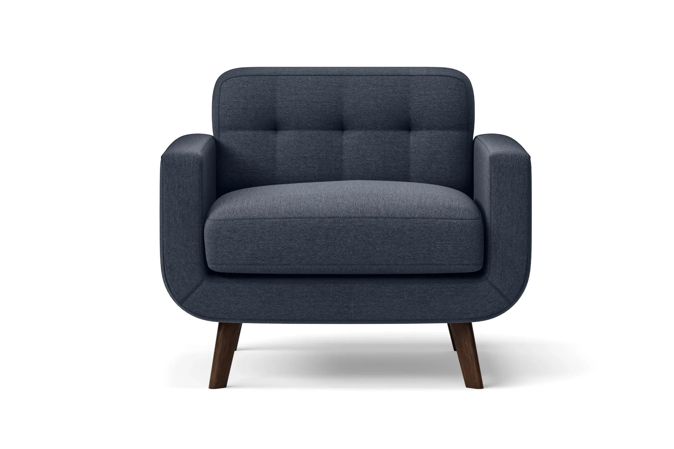 Marsela Armchair Dark Blue Linen Fabric