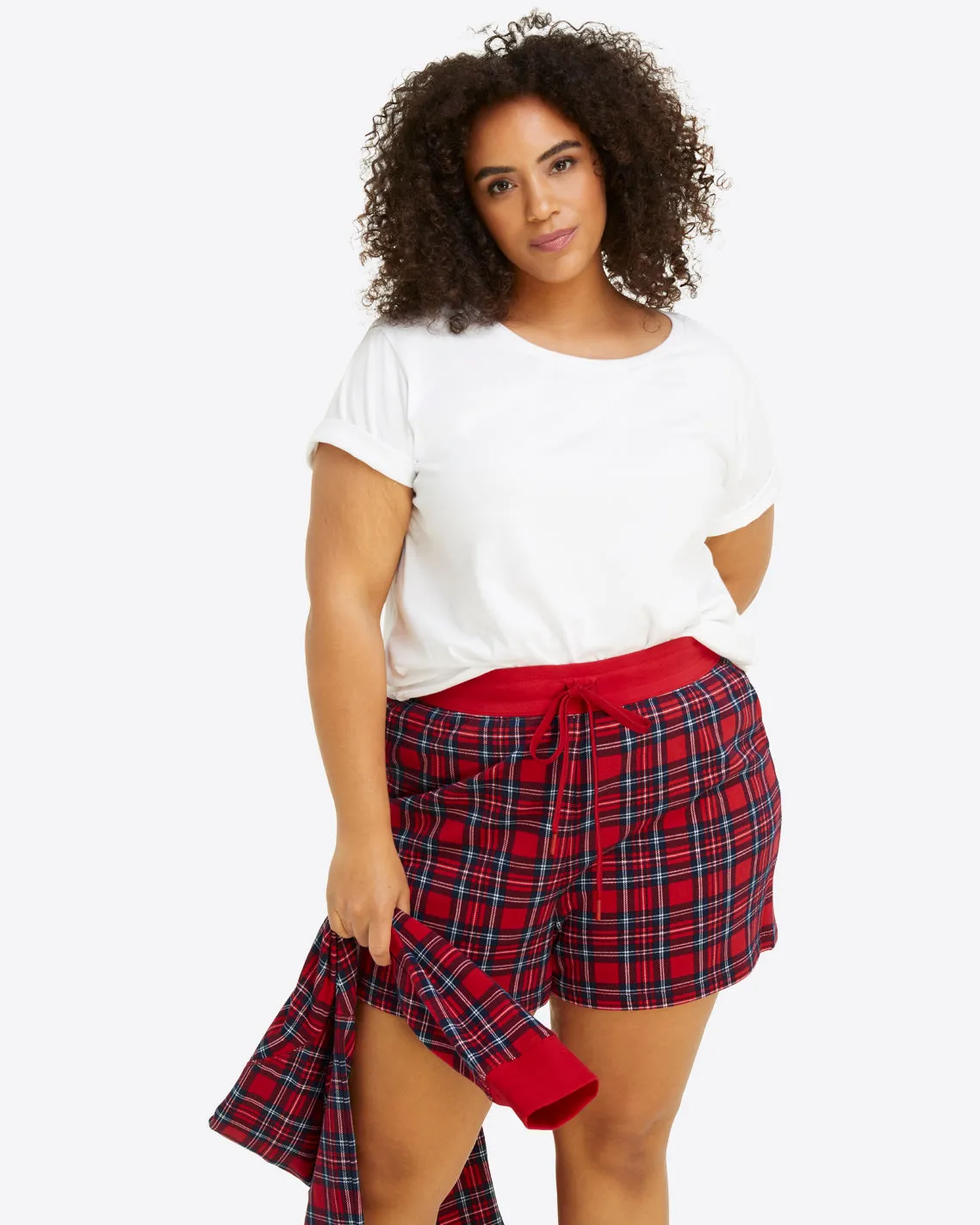 Natalie Sweat Shorts in Angie Plaid