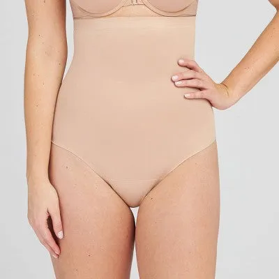 New - Assets by Spanx Women's High-Waist Shaping Thong - Beige S