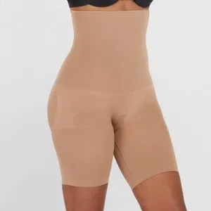 New - ASSETS by SPANX Women's Remarkable Results High-Waist Midthigh Thigh Shapers - Café Au Lait M