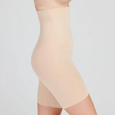 New - Assets by Spanx Women's Thintuition High-Waist Shaping Thigh Slimmer - Beige S