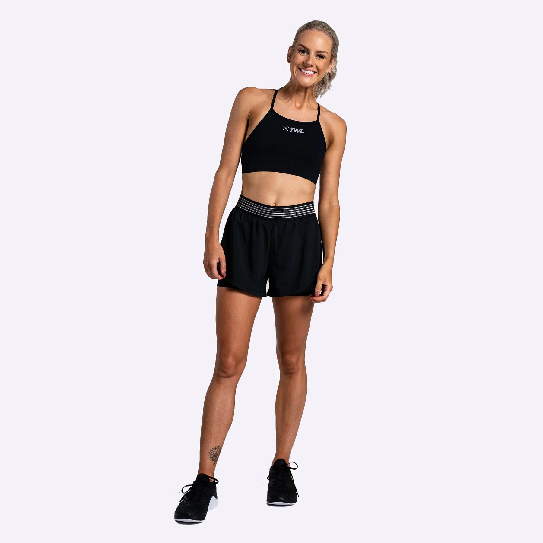 Nike Pro Flex Women's 2-in-1 Woven Shorts - BLACK/BLACK/THUNDER GREY