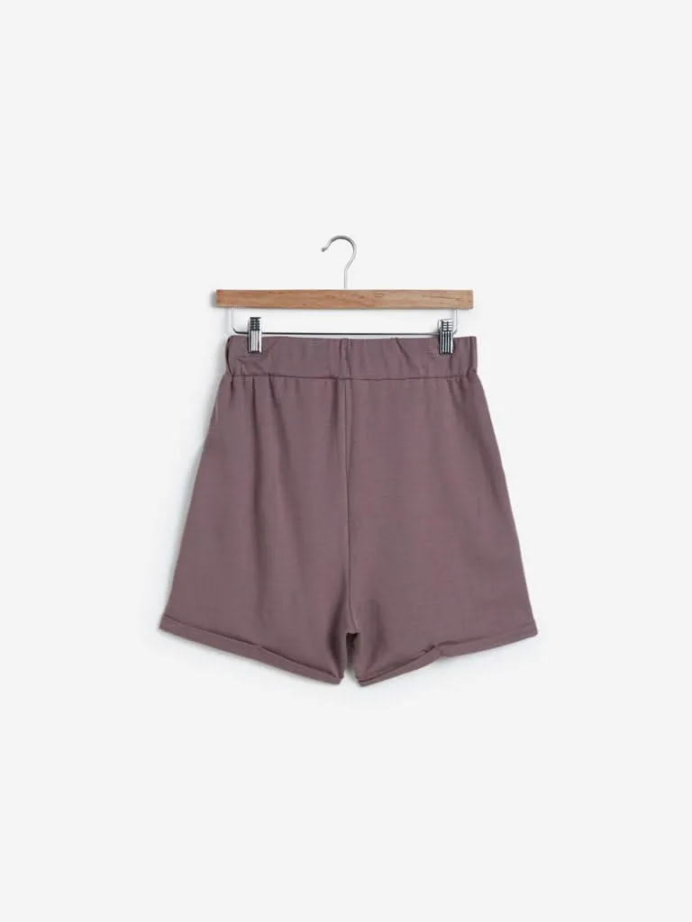 Nuon Taupe Pure-Cotton Shorts