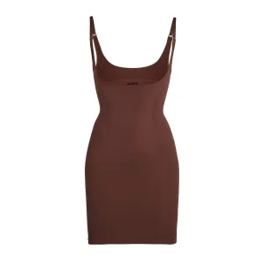 OPEN BUST SLIP DRESS | COCOA